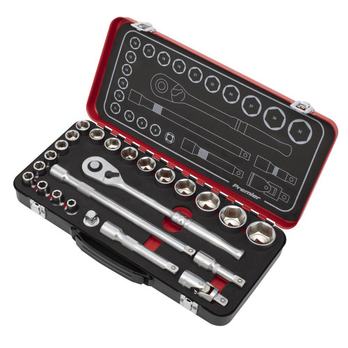 Sealey Socket Set 1/2"Sq Drive 24pc - Premier Platinum (AK7924) Sealey Socket Set 1/2"Sq Drive 24pc - Premier Platinum (AK7924)