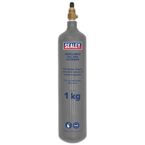 Sealey Gas Cylinder Refillable Carbon Dioxide 1kg (CO2/1KG)