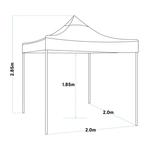 Sealey Dellonda Premium 2x2m Pop-Up Gazebo, Heavy Duty, PVC Coated, Water Resistant Fabric, Supplied with Carry Bag, Rope, Stakes & Weight Bags - Grey Canopy (DG129)