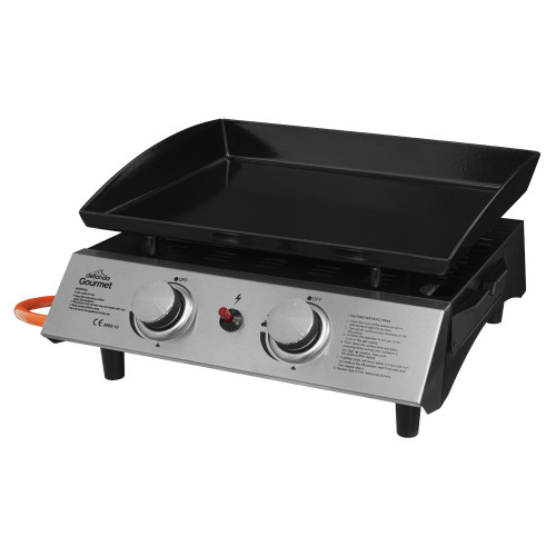 Sealey Dellonda 2 Burner Portable Gas Plancha 5kW BBQ Griddle, Stainless Steel (DG21)