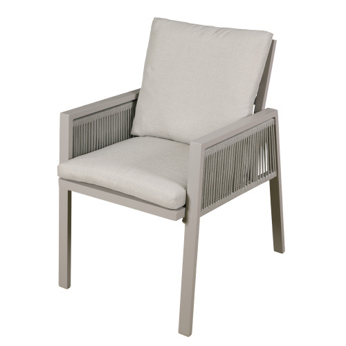 Sealey Dellonda Fusion Garden/Patio Dining Chair with Armrests, Set of 6, Light Grey - DG49 (DG49)