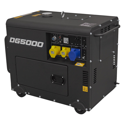 Sealey Diesel Generator - 4-Stroke Engine 5000W 110/230V (DG5000)