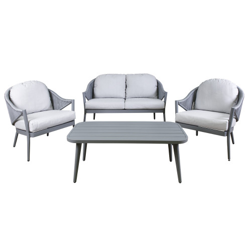 Sealey Dellonda Echo 4-Piece Aluminium Outdoor Garden Sofa Arm Chair & Coffee Table Set (DG59) Sealey Dellonda Echo 4-Piece Aluminium Outdoor Garden Sofa Arm Chair & Coffee Table Set (DG59)