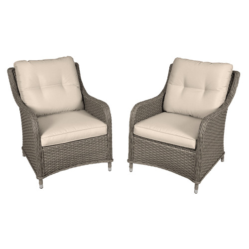 Sealey Dellonda Chester Rattan Wicker Outdoor Lounge Chairs with Cushion, Brown (DG69) Sealey Dellonda Chester Rattan Wicker Outdoor Lounge Chairs with Cushion, Brown (DG69)