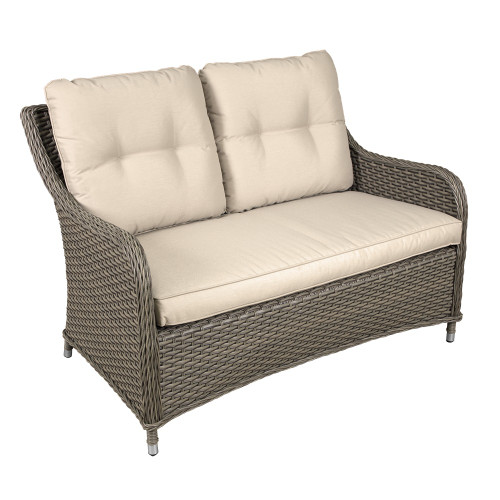 Sealey Dellonda Chester Rattan Wicker Outdoor Lounge 2-Seater Sofa with Cushion, Brown (DG70) Sealey Dellonda Chester Rattan Wicker Outdoor Lounge 2-Seater Sofa with Cushion, Brown (DG70)