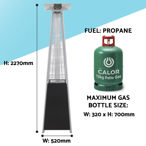 Sealey Dellonda Pyramid Gas Outdoor Garden Patio Heater 13kW Commercial & Home Use (DG98)