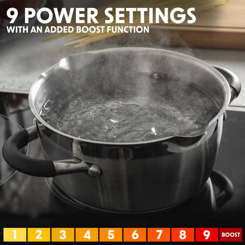 Sealey Baridi 60cm Built-In Induction Hob with 4 Cooking Zones, 2800W, Boost Function, 9 Power Levels, Touch Control, Timer, supplied with 13A Plug (DH177)