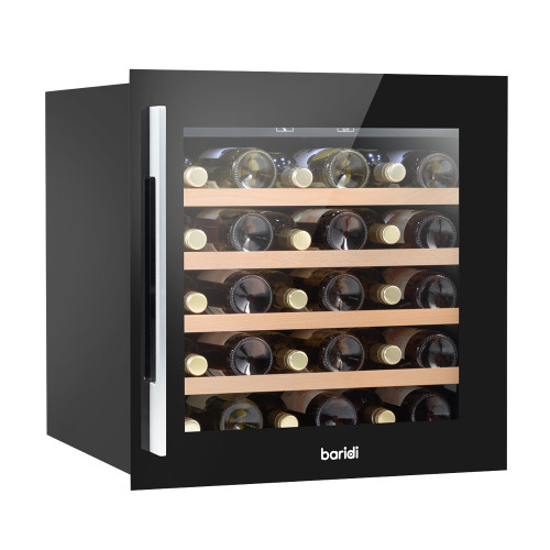 Sealey Baridi 60cm Built-In 36 Bottle Wine Cooler with Beech Wood Shelves and Internal LED Light, Black (DH206) Sealey Baridi 60cm Built-In 36 Bottle Wine Cooler with Beech Wood Shelves and Internal LED Light, Black (DH206)