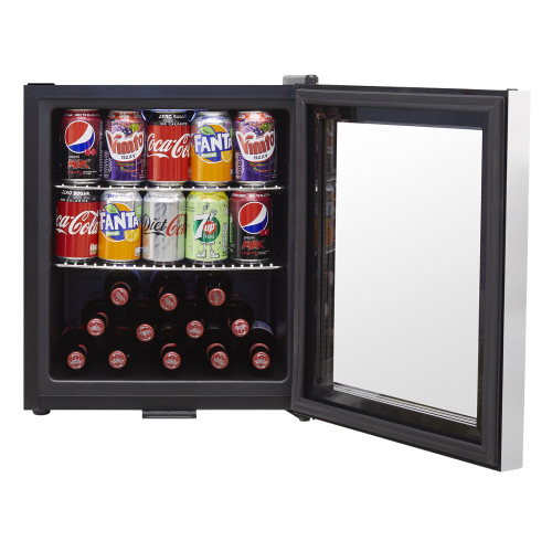 Sealey Baridi 50L Tabletop Drinks Fridge, Mini Beer Cooler, Glass Door, Stainless Steel (DH75)