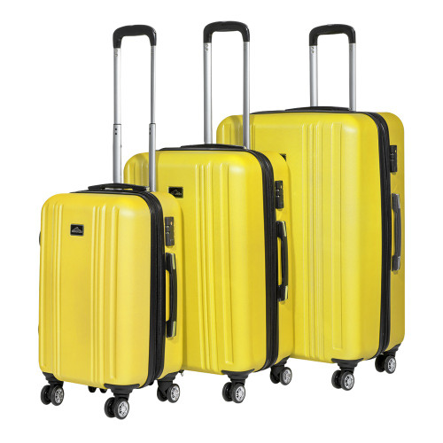 Sealey Dellonda 3-Piece ABS Luggage Set with Integrated TSA Approved Combination Lock - Yellow - DL124 (DL124)