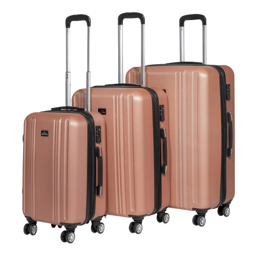 Sealey Dellonda 3-Piece Lightweight ABS Luggage Set with Integrated TSA Approved Combination Lock - Rose Gold - DL125 (DL125)