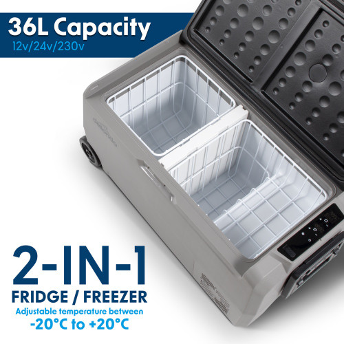 Sealey Dellonda 36L Portable Dual Zone Compressor Car Camping Fridge/Freezer 12/24V (DL13)