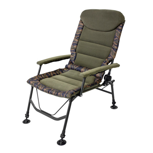 Sealey Dellonda Deluxe Portable Fishing/Camping Chair, Reclining, Padded Armrests and Back, Adjustable Height, Rotating Feet for Multiple Terrain, Foldable (DL73)