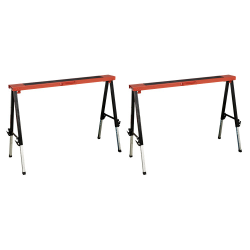 Sealey Fold Down Trestle with Adjustable Legs - Pair (FTAL12) Sealey Fold Down Trestle with Adjustable Legs - Pair (FTAL12)