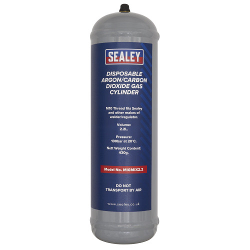 Sealey 430g Disposable Argon/Carbon Dioxide Gas Cylinder (MIGMIX2.2)