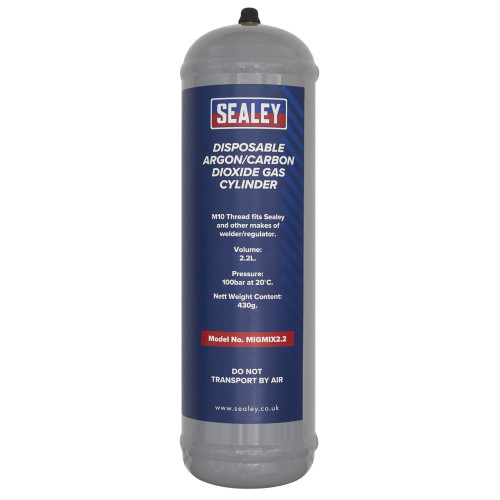 Sealey 430g 2.2L, Disposable Argon/Carbon Dioxide Gas Cylinder - Pack of 4 (MIGMIX2.24)