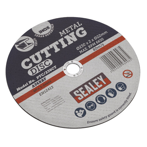 Sealey Cutting Disc Pack  Ø230 x 2mm Ø22mm Bore (PTC/230CT50)