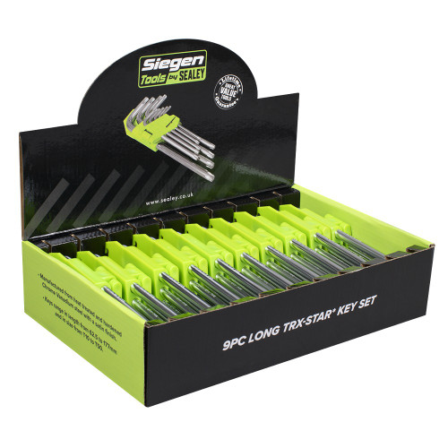 Sealey Long TRX-Star* Key Set 9pc - Display Box of 10 (S01264) Sealey Long TRX-Star* Key Set 9pc - Display Box of 10 (S01264)