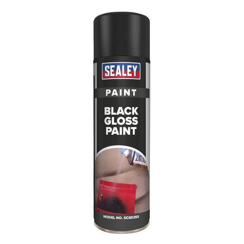 Sealey Black Gloss Paint 500ml Pack of 6 (SCS025)