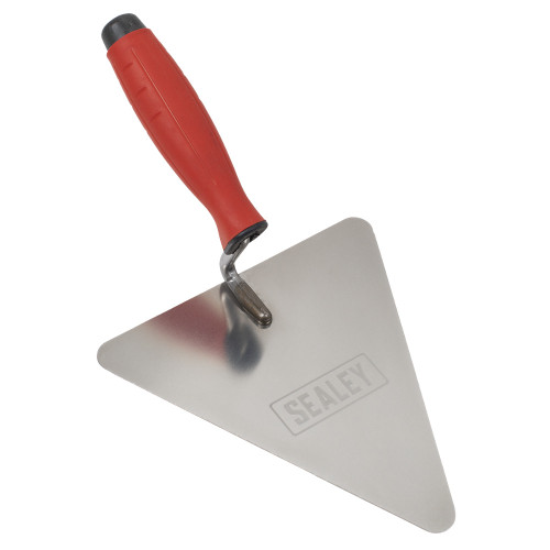 Sealey Stainless Steel Triangular Brick Trowel - Rubber Handle 180mm (T1205)