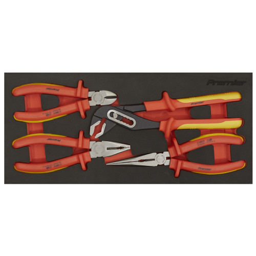 Sealey Insulated Pliers Set 4pc with Tool Tray - VDE Approved (TBTE07)