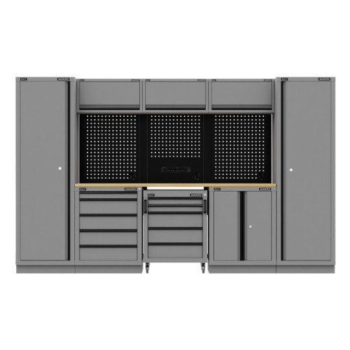 Sealey Superline Pro APMSBESTACK01W Black Edition Storage System 3.24m - Rubber Wood Worktop