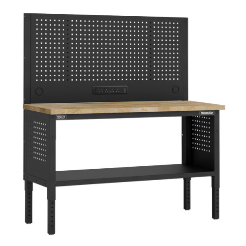 Superline PRO Modular Workbench with Pegboard Back Panel Wooden Worktop 1525mm (APMWB60COMBOW) Superline PRO Modular Workbench with Pegboard Back Panel Wooden Worktop 1525mm (APMWB60COMBOW)