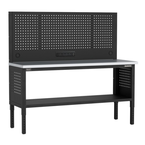 Sealey Superline PRO Modular Workbench with Pegboard Back Panel Stainless Steel Worktop 1830mm (APMWB72COMBOSS) Sealey Superline PRO Modular Workbench with Pegboard Back Panel Stainless Steel Worktop 1830mm (APMWB72COMBOSS)