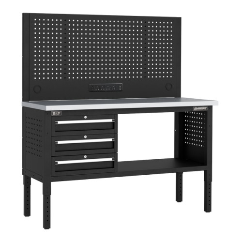 Sealey Superline PRO Modular Workbench with 3 Drawers Stainless Steel Worktop 1525mm (APMWB60COMBO1SS) Sealey Superline PRO Modular Workbench with 3 Drawers Stainless Steel Worktop 1525mm (APMWB60COMBO1SS)
