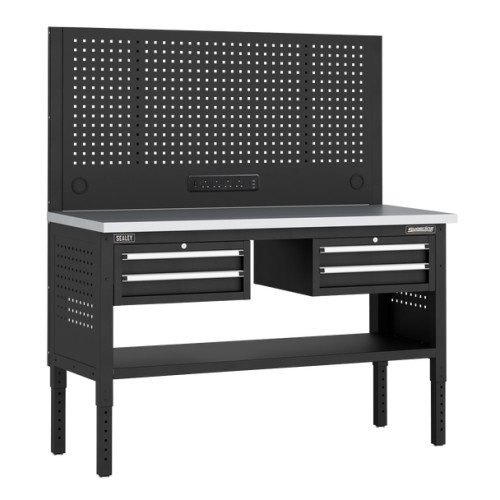 Sealey Superline PRO Modular Workbench with 4 Drawers Stainless Steel Worktop 1525mm (APMWB60COMBO3SS) Sealey Superline PRO Modular Workbench with 4 Drawers Stainless Steel Worktop 1525mm (APMWB60COMBO3SS)