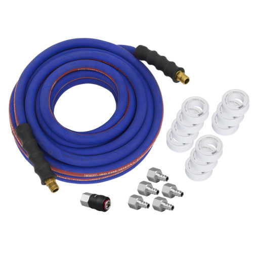 Sealey Extra-Heavy-Duty High Flow Air Hose Kit with Couplings 15m x 13mm (AHK05)