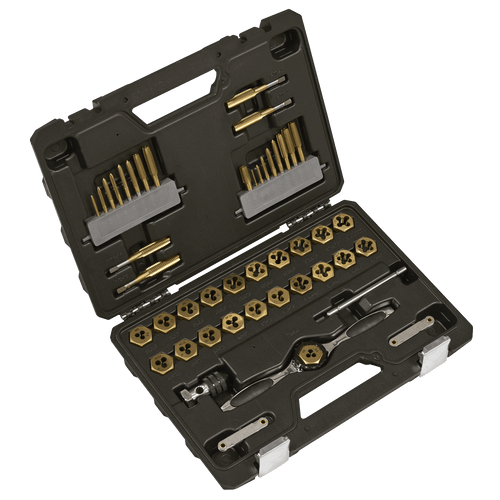 Sealey Premier Metric & Imperial Titanium Coated Hexagonal Tap & Die Set 46pc (AK3046)