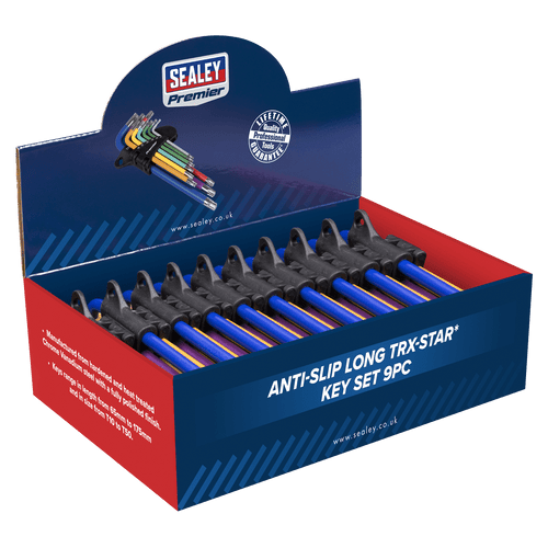 Sealey Anti-Slip Long TRX-Star* Key Set 9pc - Display Box of 10 (AK7193DB)