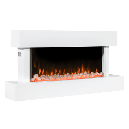 Sealey Baridi Wall Mounting Electric Fireplace with LED Flame Effect 46" - White (DH113)