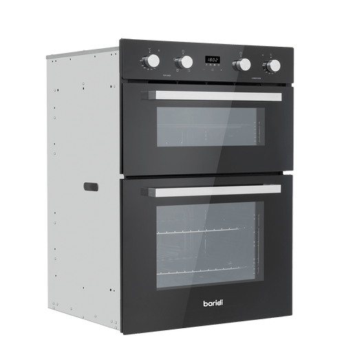 Sealey Baridi 72cm Built-Under Double Oven, 74L Capacity, Energy Rating A - Black (DH278)