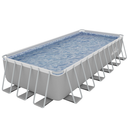 Sealey Dellonda Deluxe Steel Frame Rectangular Swimming Pool with Step Ladder & Filter Pump 25ft (DL151)