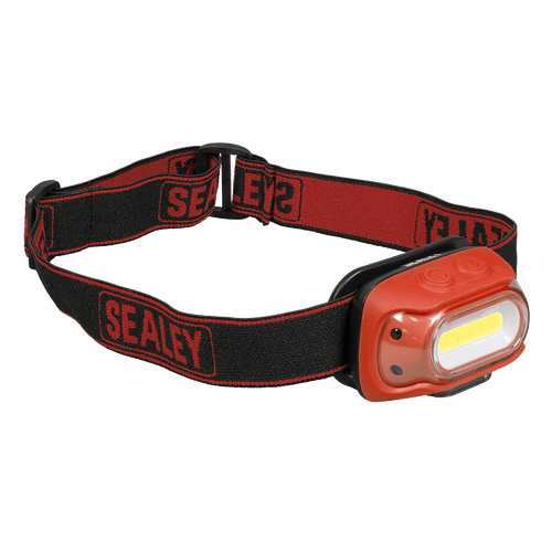 Sealey Rechargeable Head Torch with Auto-Sensor 8W COB LED - Red (HT08RR)