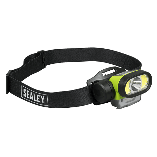Sealey Rechargeable Head Torch with Auto-Sensor 5W & 3W COB LED (HT400LED)