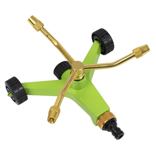 Sealey 3-Arm Brass Sprinkler with Metal Wheeled Base (JS2032)