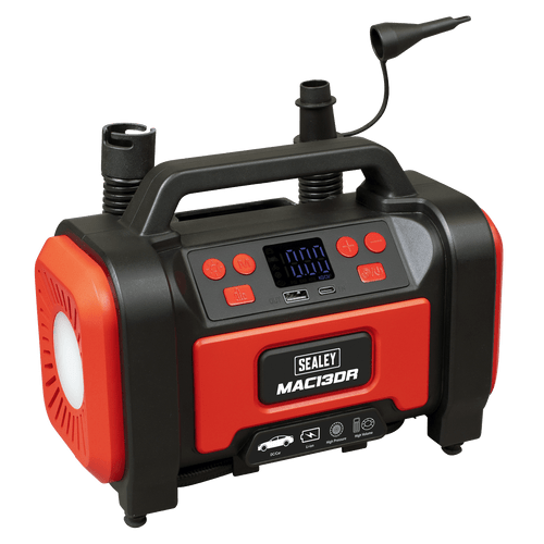 Sealey Rechargeable Tyre Inflator & High Volume Air Pump 12V (MAC13DR)
