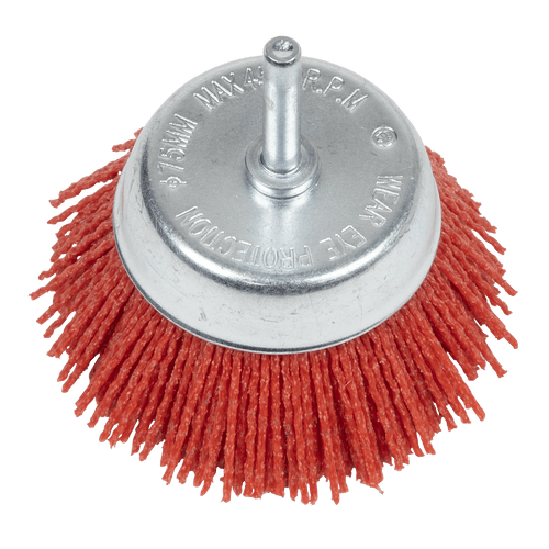 Sealey 75mm Nylon Filament Cup Brush with 6mm Shaft (NFB75)