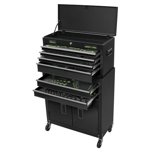 Sealey Top Chest & Rollcab Combination 6 Drawer with Tool Kit 247pc (S01267)