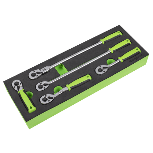 Sealey Ratchet Wrench Set 1/4"Sq 5pc Drive Flip Reverse (S01290)