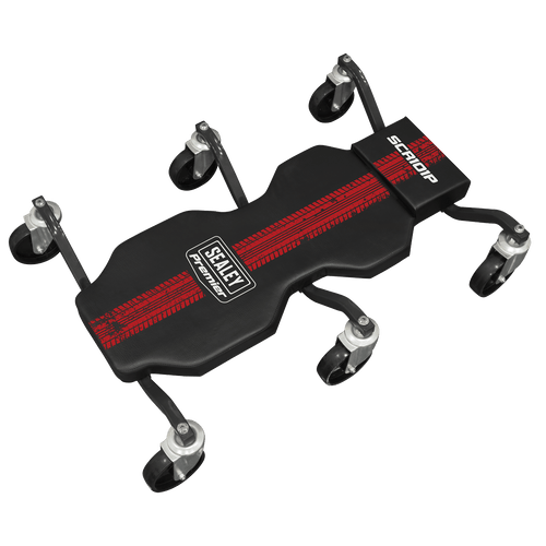 Sealey Steel Creeper with 6 Rough Ground 5" Wheels & Headrest (SCR101P)