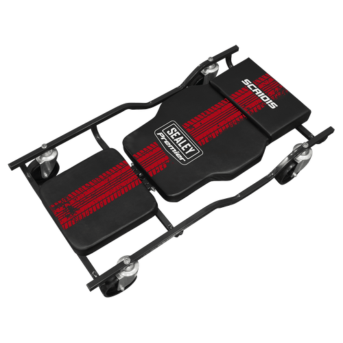 Sealey Steel Creeper with 4 Rough Ground 5" Wheels & Adjustable Back/Headrest (SCR101S)