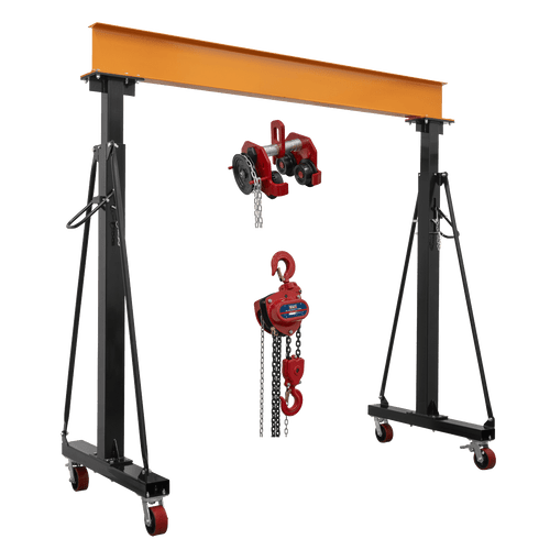 Sealey Portable Adjustable Gantry Frame with Geared Trolley & Hoist Combo 3 Tonne (SG3000KITG)