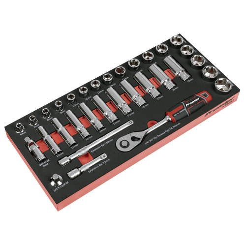 Sealey Premier Socket Set with Tool Tray 3/8"Sq Drive 32pc (TBT41)