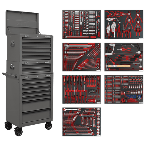 Sealey Superline PRO Tool Chest Combination 14 Drawer with 446pc Tool Kit - Grey (TBTPCOMBO6)