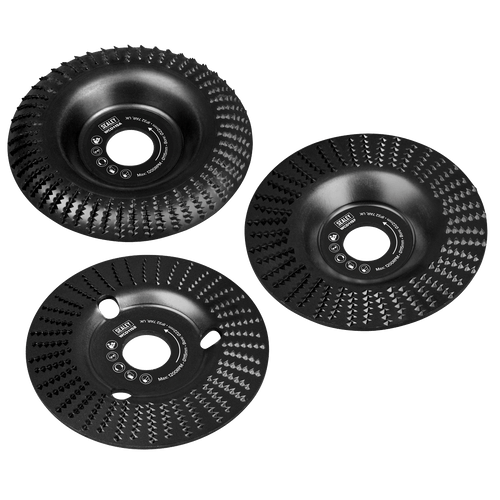 Sealey 115mm Wood Carving Disc 22mm Bore - Pack of 3 (WCD1153)