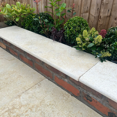 Double Bullnose Egyptian Beige Limestone Coping 600 x 300 x 30mm